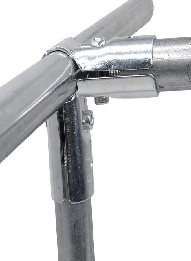 FLEXKEA 4 Pcs 90 Degree 3-Way Pipe Connector, Galvanized Steel End Rail Clamps, for 1 in O.D.(25 MM), Metal Joint Chain Link Fence Clamp,Chain Link Fence Fittings with Bolts and Nuts - Image 4