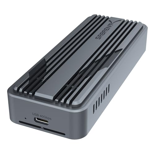SABRENT USB4 NVMe SSD Enclosure ToolFree USB 40 M2 PCIe 40 x4 External SSD Case 3900MBs Thunderbolt 34 USBC Compatible for 2230224222602280 Drives ECU4TN - Image 1