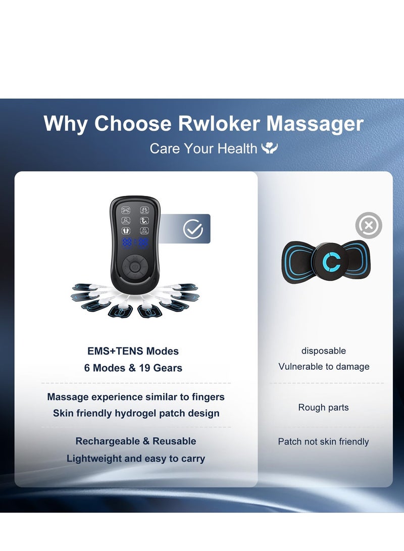 Excefore Tens Machine for Pain Relief, Back Pain Relief,  EMS Therapy Electric Massager, 6 Modes & 19 Gear Back Massagers for Pain, Neck Massager  - Image 3