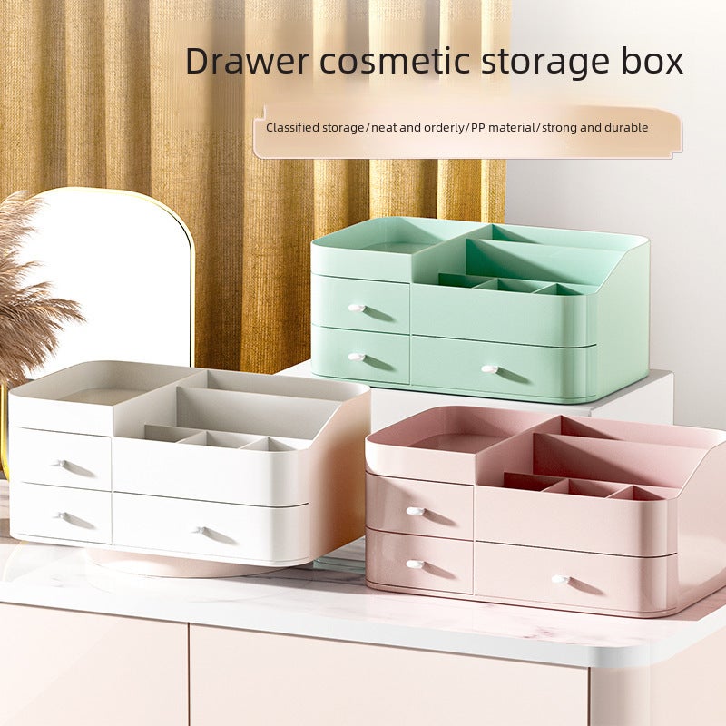 Desk Storage Box Compact Medium Pink - Durable 100% New Material INS Style Drawer Organizer for Students Office Environments - Image 2
