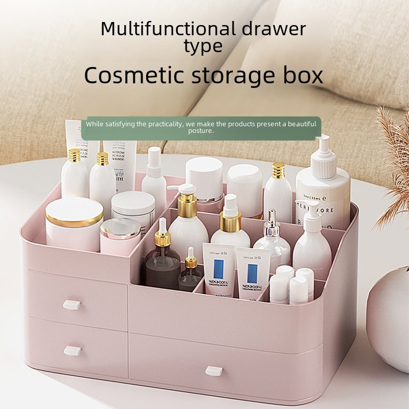 Desk Storage Box Compact Medium Pink - Durable 100% New Material INS Style Drawer Organizer for Students Office Environments - Image 3
