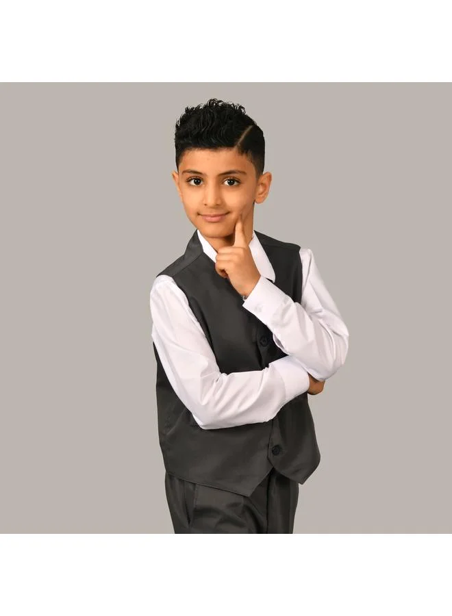 HAWRAA ABAYA Boys' Dark Grey Kindergarten Suit - Full Suit