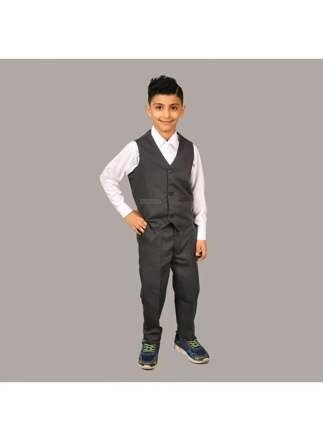 HAWRAA ABAYA Boys' Dark Grey Kindergarten Suit - Full Suit