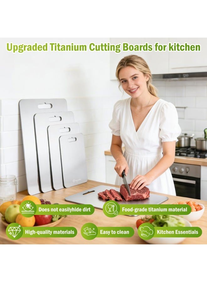 Belothi Titanium Cutting Board, 100% Pure Titanium Cutting Boards for Kitchen, Dishwasher Safe Chopping Board, Double Side Designed for Separating Raw Meat, Fruits and Vegetables,Odor Resistant(12"L x 9"W) - Image 3
