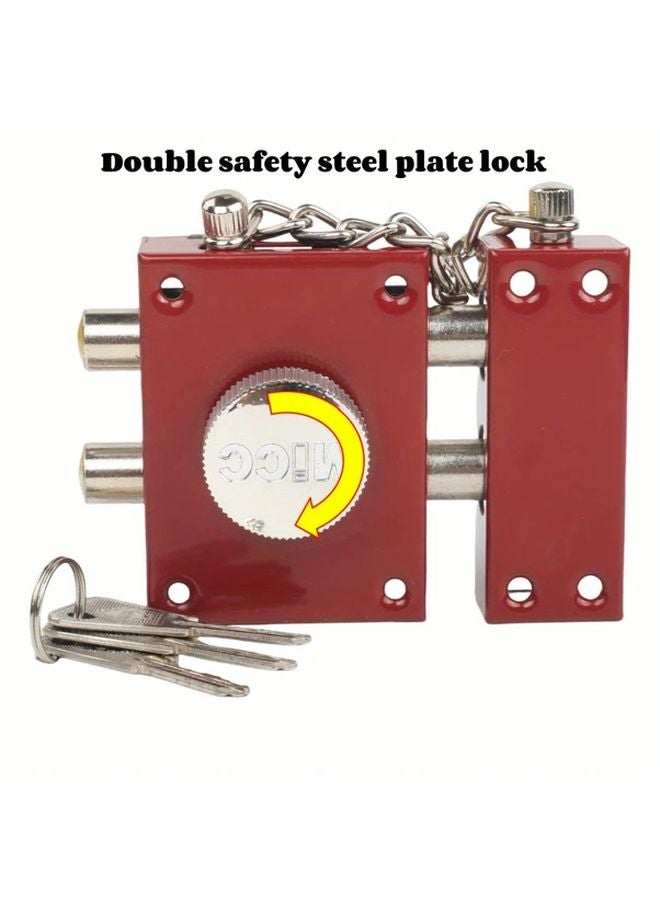 Heavy Duty Double Rod Anti Theft Door Lock Set with Parallel Bars for Indoor Outdoor Security - Image 2