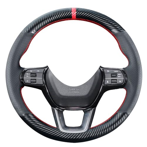 Kivnto DIY Sew Stitching Carbon Fiber Steering Wheel Covers for Honda CR-V CRV HR-V HRV 2023 2024 2025 15 inches Leather Interior Accessories - Image 1