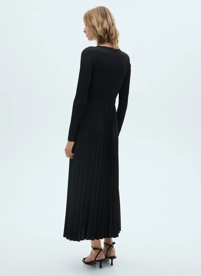 MANGO Pleated A-Line Dress