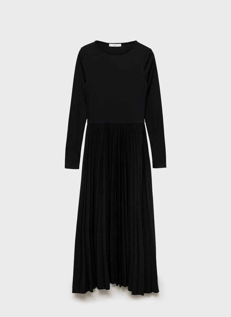 MANGO Pleated A-Line Dress