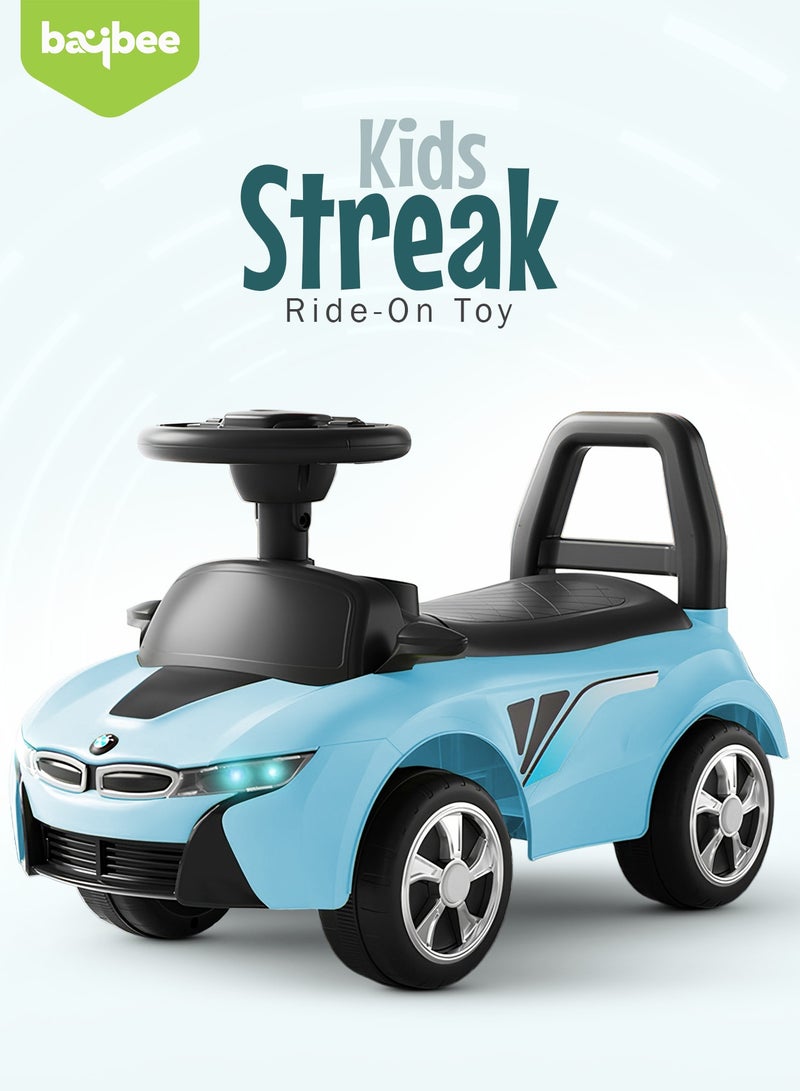 BAYBEE Streak Baby Ride on Car for Kids, Toddler Ride on Baby Car with Lights, Music, Backrest & Storage Space | Kids Push Car for Baby | Push Ride on Car for Kids Toddlers 1 to 3 Years Boys Girls Blue - Image 2