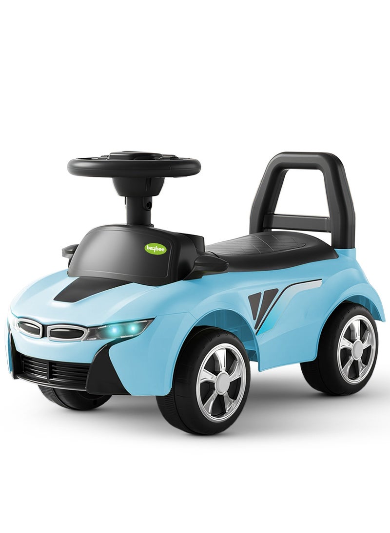 BAYBEE Streak Baby Ride on Car for Kids, Toddler Ride on Baby Car with Lights, Music, Backrest & Storage Space | Kids Push Car for Baby | Push Ride on Car for Kids Toddlers 1 to 3 Years Boys Girls Blue - Image 1