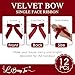 LiBongTa 35 Red Ribbon Pretied Bows Valentines Day Bows Premade Red Velvet Ribbon Bow with Twist Ties for Wreaths Treat Bags Gift Wrapping Party Favor Crafts12 Counts - Image 4