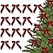 LiBongTa 35 Red Ribbon Pretied Bows Valentines Day Bows Premade Red Velvet Ribbon Bow with Twist Ties for Wreaths Treat Bags Gift Wrapping Party Favor Crafts12 Counts - Image 1