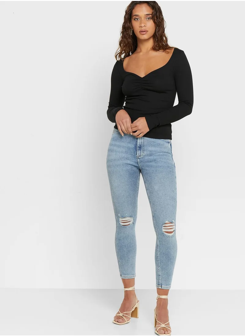 NEW LOOK High Waist Ripped Jeans