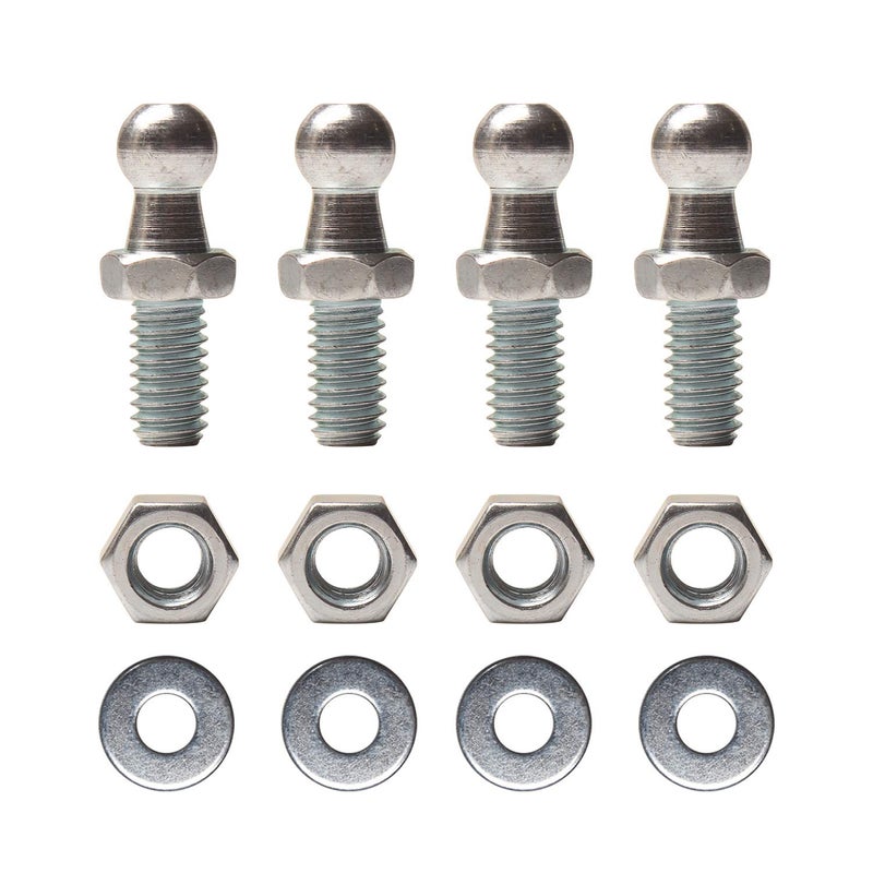 Beneges 4 Pieces 10mm Ball Studs with Hardware Nuts Washers 5/16-18 Thread x 3/5" Long Shank for Universal Gas Lift Support Strut - Image 1
