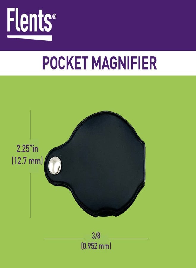 Flents Folding Pocket Magnifying Glass, Compact Magnification Lens for Clear Vision on The Go, Handheld and Durable Design for Reading, Inspection, Kids Exploration, Black, 2-Pack - Image 2