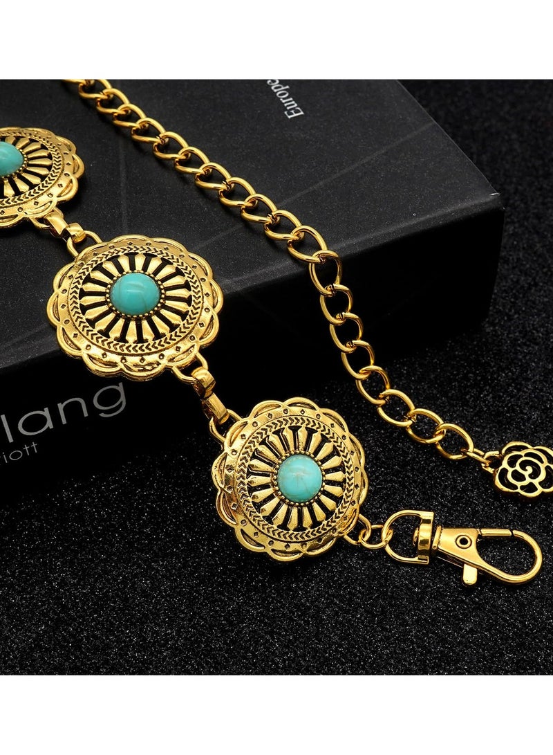 حزام معدني غربي للنساء أحزمة سلسلة كاوبوي للفساتين الجينز ملابس حفلات الريف - Image 3