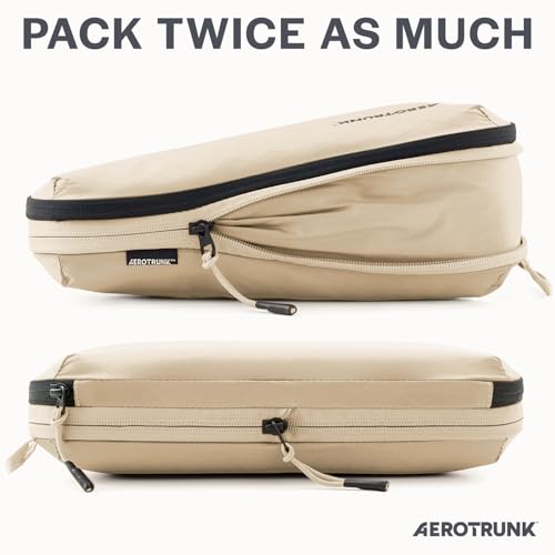 Aerotrunk Ultralight Compression Packing Cubes - Lightweight Travel Organizers for Suitcases and Luggage (6-Pack, Beige) - Image 2