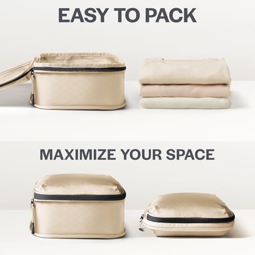 Aerotrunk Ultralight Compression Packing Cubes - Lightweight Travel Organizers for Suitcases and Luggage (6-Pack, Beige) - Image 5