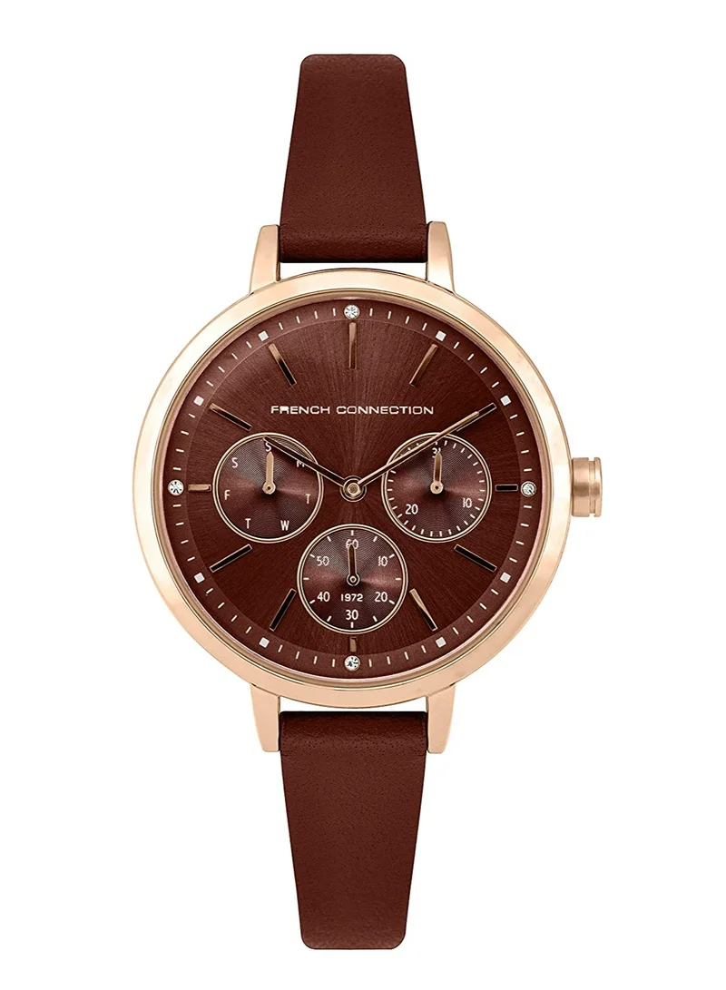 French Connection Women's Analog Watch With Brown Dial 40 mm - FC134T