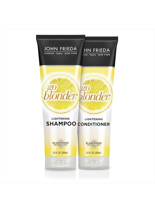 John Frieda - Sheer Blonde Go Blonder Shampoo and Conditioner Set for Blonde Hair, Lightening Shampoo and Conditioner with Citrus and Chamomile, featuring our BlondMend Technology, 8.3 oz (2 Pack) - Image 1