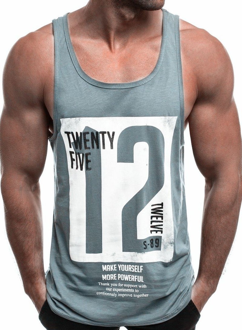 Loquat Men's Leisure Fashion Fitness Sports Broadband Deep Digging Running Vest 