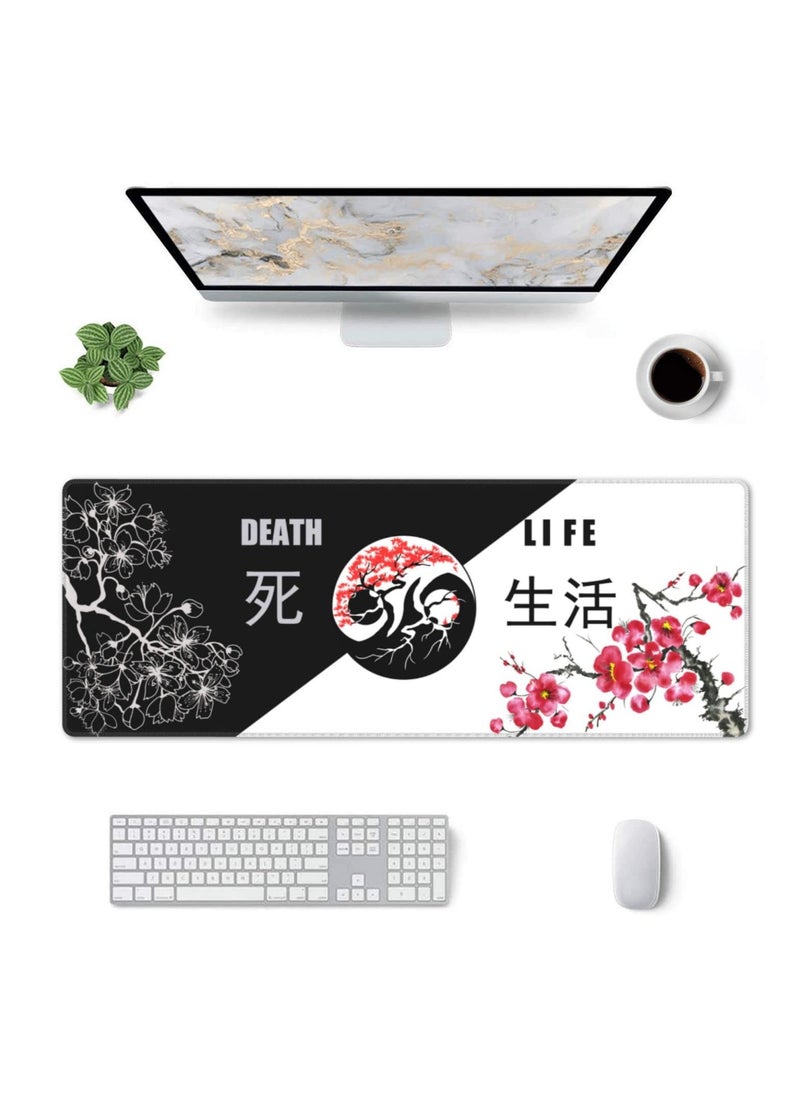 Generic - Large Gaming Mouse Pad, Extended XL Mouse Pad, White Wave Mouse Pad with Anti-Slip Base, 31.5 x 11.8 Inch Mouse Pad for Home/Office/Gaming/Working - Image 1