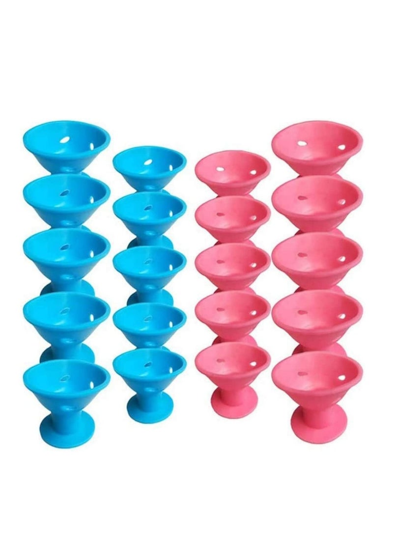 Captaintech 20 Pcs Silicone Hair Curlers Set,Magic Hair Rollers No Heat Hair Curlers- Easy Styling Sleep In Hair Curlers Creative DIY Styling Tools - Image 1