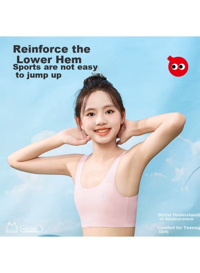 Red Bean Hodo Girls' Underwear, Puberty Bra For Elementary School Students, Children's Girls' First Stage Thin Seamless Breathable Vest - Image 4