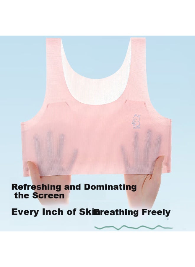 Red Bean Hodo Girls' Underwear, Puberty Bra For Elementary School Students, Children's Girls' First Stage Thin Seamless Breathable Vest - Image 3