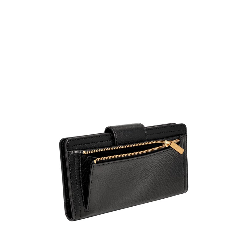 Fossil Women's Logan Leather Wallet RFID Blocking Tab Clutch, Black (Model: SL7830001) - Image 3