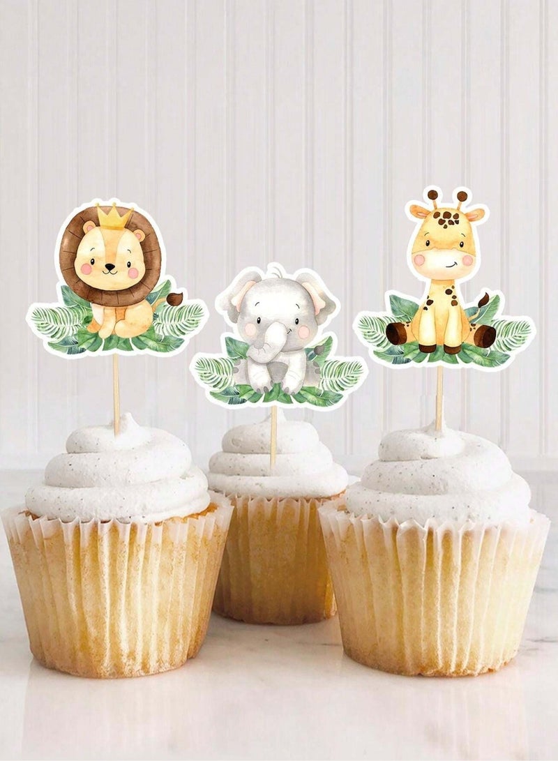 Jungle Animal-Themed Cake Toppers – Set of 8 Perfect for birthday parties and themed celebrations  - Image 4