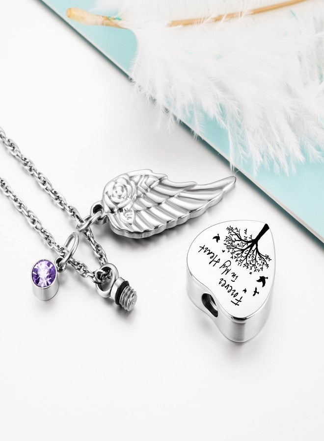 Dletay Heart Urn Necklace for Ashes Cremation Jewelry with 12 Birthstones Stainless Steel Memorial Pendant Ashes Necklace for Loved Ones, Stainless Steel, stainless steel - Image 3