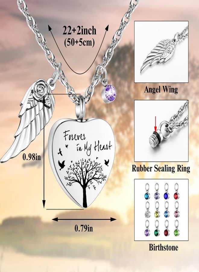 Dletay Heart Urn Necklace for Ashes Cremation Jewelry with 12 Birthstones Stainless Steel Memorial Pendant Ashes Necklace for Loved Ones, Stainless Steel, stainless steel - Image 2