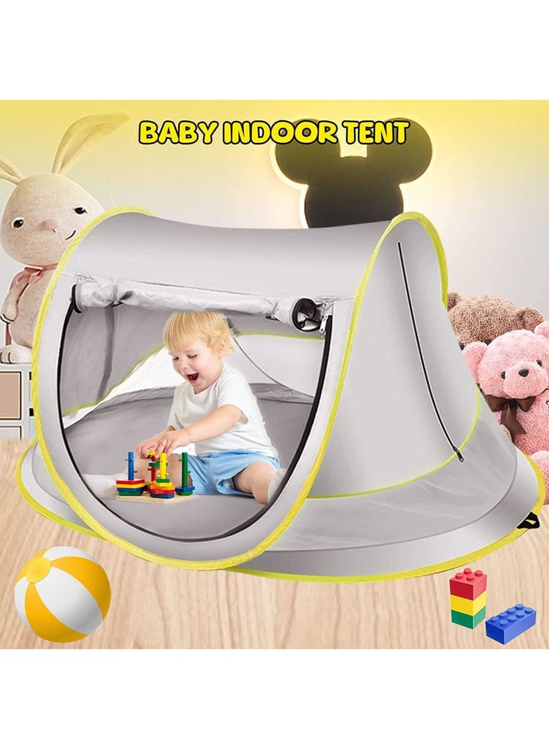 SOLARAE Baby Beach Tent, Pop Up Sun Shade, Kids Game Tent Portable Pop Up Outdoor UPF 50 with Mosquito Net, Kid Outdoor Camping Sunshade, for Infant, Kids Outdoor Travel, Camping - Image 3