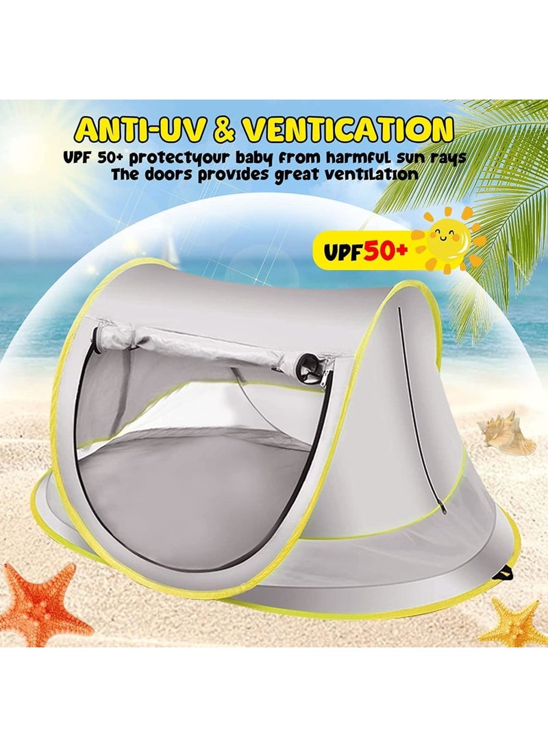 SOLARAE Baby Beach Tent, Pop Up Sun Shade, Kids Game Tent Portable Pop Up Outdoor UPF 50 with Mosquito Net, Kid Outdoor Camping Sunshade, for Infant, Kids Outdoor Travel, Camping - Image 5