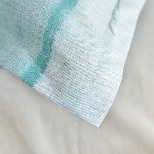 Faincy King Size Comforter Set, Blue, Grey and Teal Striped Pattern Print Reversible Down Alternative Bed Sets - 104 x 90 3PC Soft Microfiber Duvet Sets Modern Abstract Bedding in a Bag for Women Men, Gray - Image 5