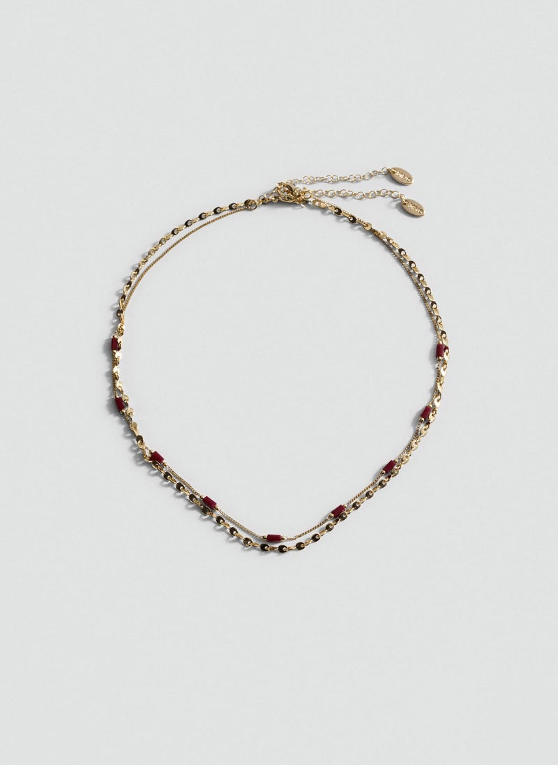 MANGO - Double-Chain Crystal Necklace - Image 1