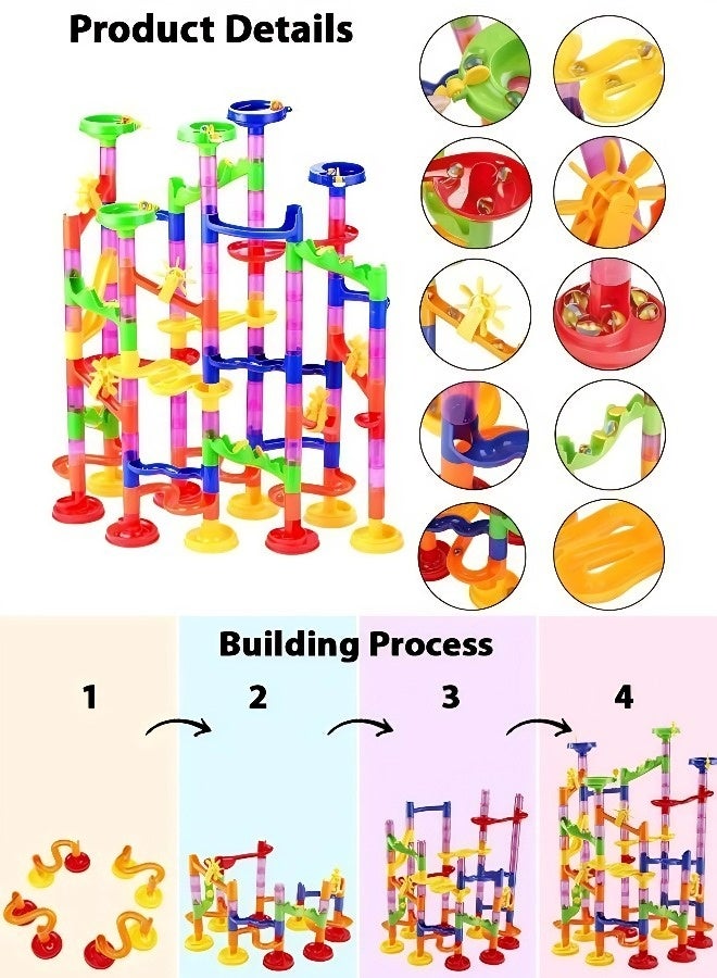 DIY 3D Marble Maze Track Building Block Set | 105-piece educational puzzle parent-child interactive toy, early childhood maze for children aged 3+, includes bonus glass ball accessories. - Image 4