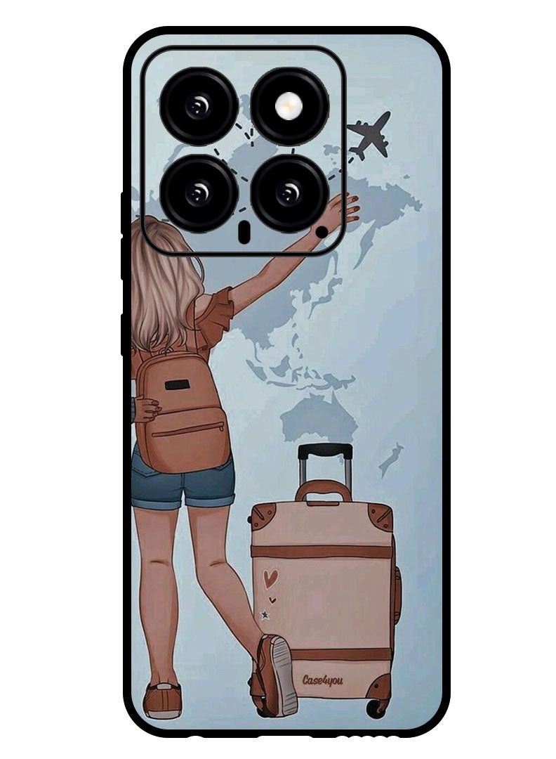 Theodor Protective Case Anti Scratch Shock Proof Bumper Cover For Xiaomi 14 Travel Girl - Image 1