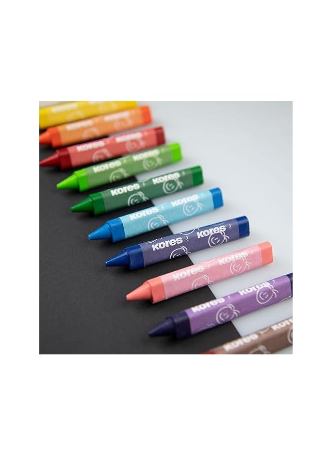 Kores Krayones Wax Crayons, Jumbo Size 14MM, Triangular, Box of 12 Assorted Colours  - Image 4