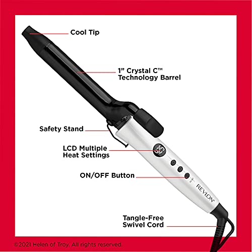 Revlon Crystal C + Ceramic Hair Curling Iron | Long-Lasting Shine and Less Frizz, (1 in) - Image 4