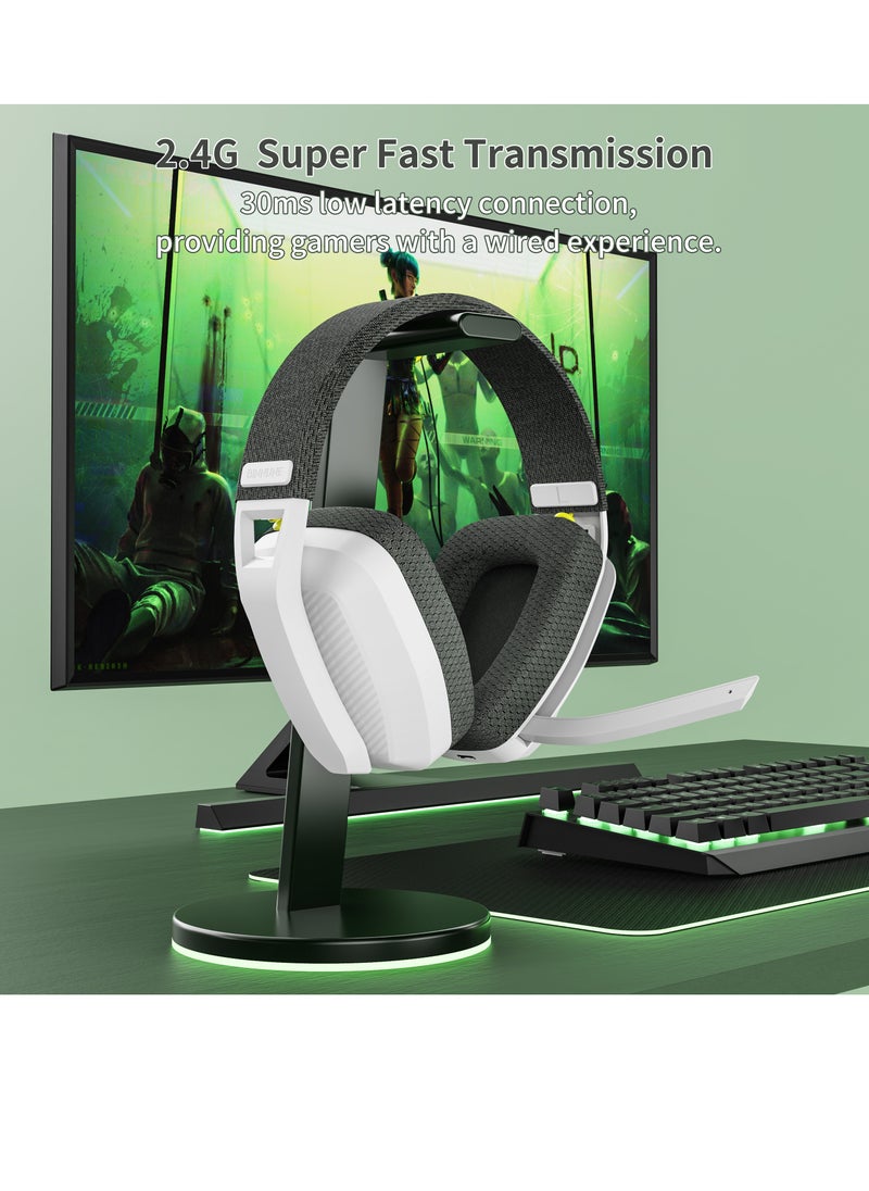 BINNUNE BW06 2.4G Wireless Gaming Headset with Flip ENC Mic for PC, PS4, PS5, Gamer Dual-Mode Bluetooth Headphones  - Image 2