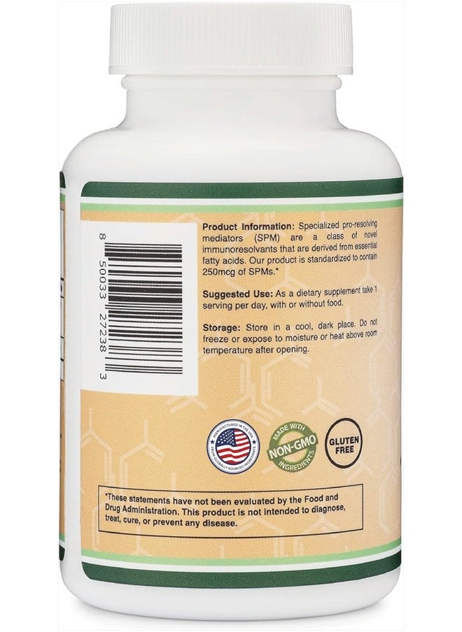 Double Wood Supplements - SPM Max (Specialized Pro-Resolving Mediators) 120 Softgels, 500mg (Only Product Standardized and Third Party Tested to Contain Active SPMs, Check The Supplement Fact Panel) by Double Wood - Image 1
