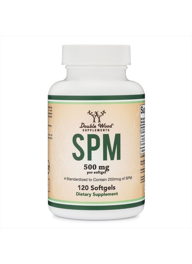 Double Wood Supplements - SPM Max (Specialized Pro-Resolving Mediators) 120 Softgels, 500mg (Only Product Standardized and Third Party Tested to Contain Active SPMs, Check The Supplement Fact Panel) by Double Wood - Image 1