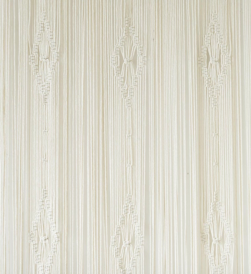 IOWER Macrame Curtain Long Cotton Window Panel Boho Curtains for Bedroom Wedding Backdrop Room Divider Doorway Closet Apartment 35''W x 70''L - Image 5