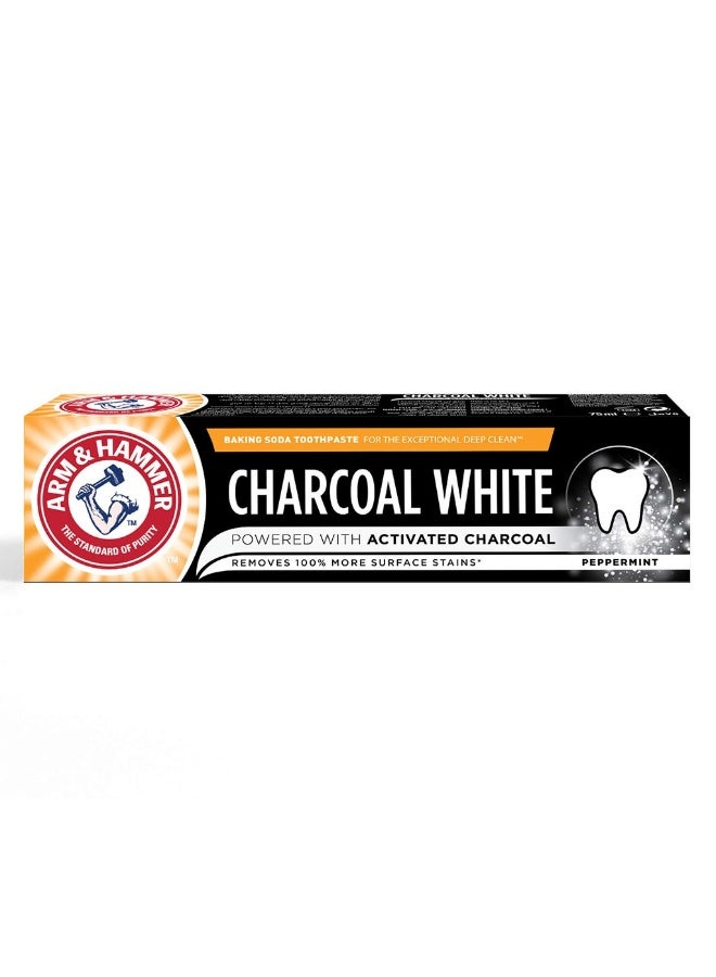 Charcoal White Toothpaste With Activated Charcoal For Stain Removal 75ml