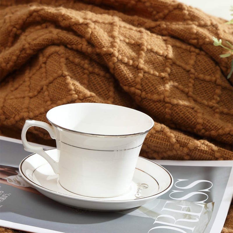 CREVENT Home Farmhouse Decor Rustic Couch Sofa Chair Bed Throw Blanket, Soft Warm Light Weight for Travelling in Spring Summer (50''X60'' Brown) - Image 2