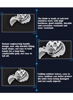 ZCM-HAPPY 2-Piece Outdoor Camping Chain Necklace Knife and Mini Folding Knife Keychain Pocket Knife Coin Knife  - Image 2