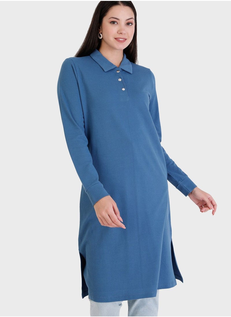 Refka by modanisa - Button Detail Knitted Tunic - Image 1