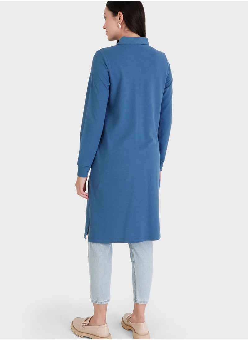 Refka by modanisa - Button Detail Knitted Tunic - Image 1